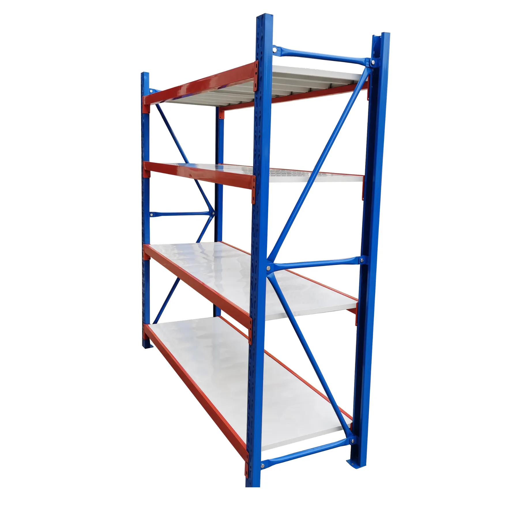 1 Bay Longspan Shelving 2400H x 2000W x 600D Blue/Orange view 1