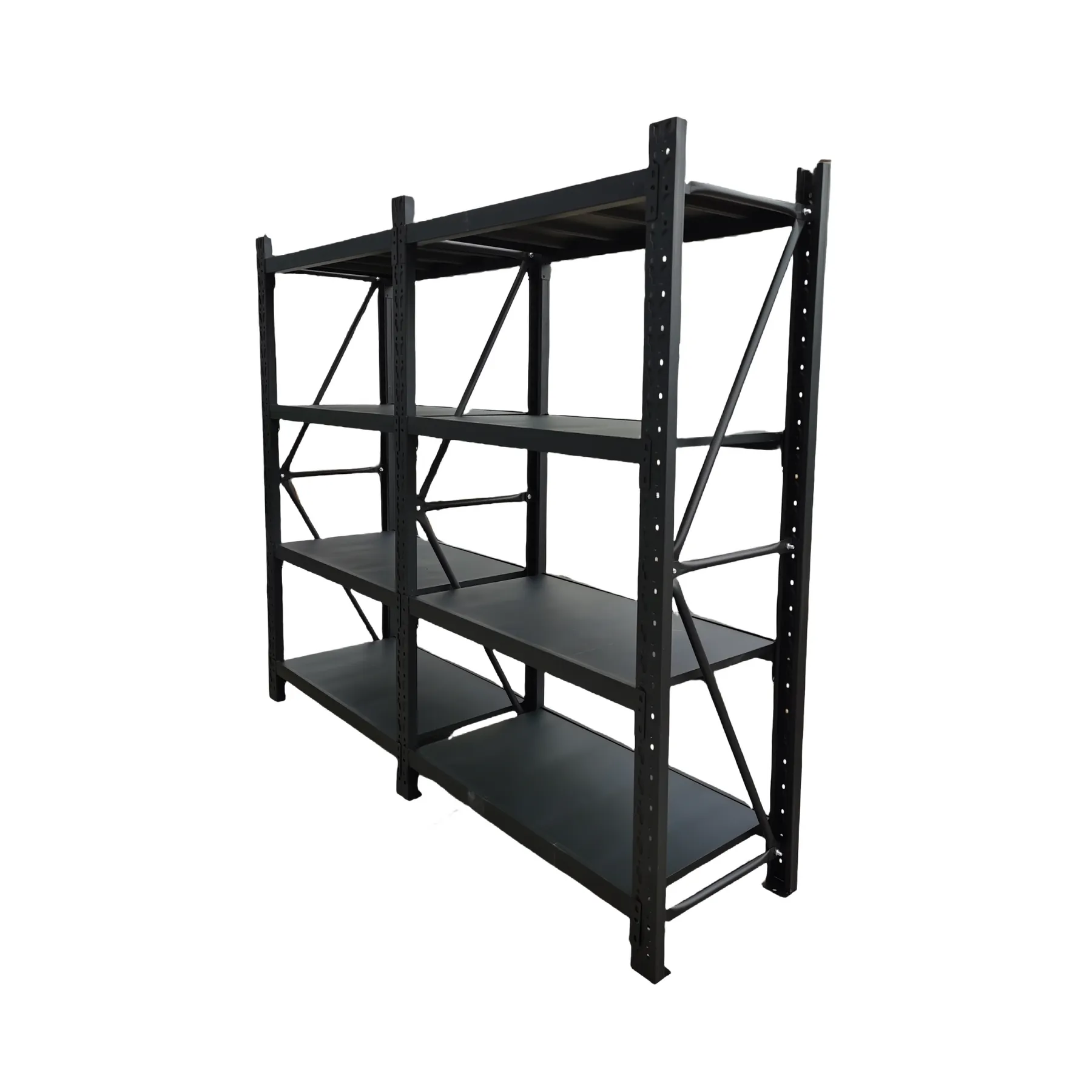 2 Bay Longspan Shelving 2400H x 2400W x 600D Black view 1