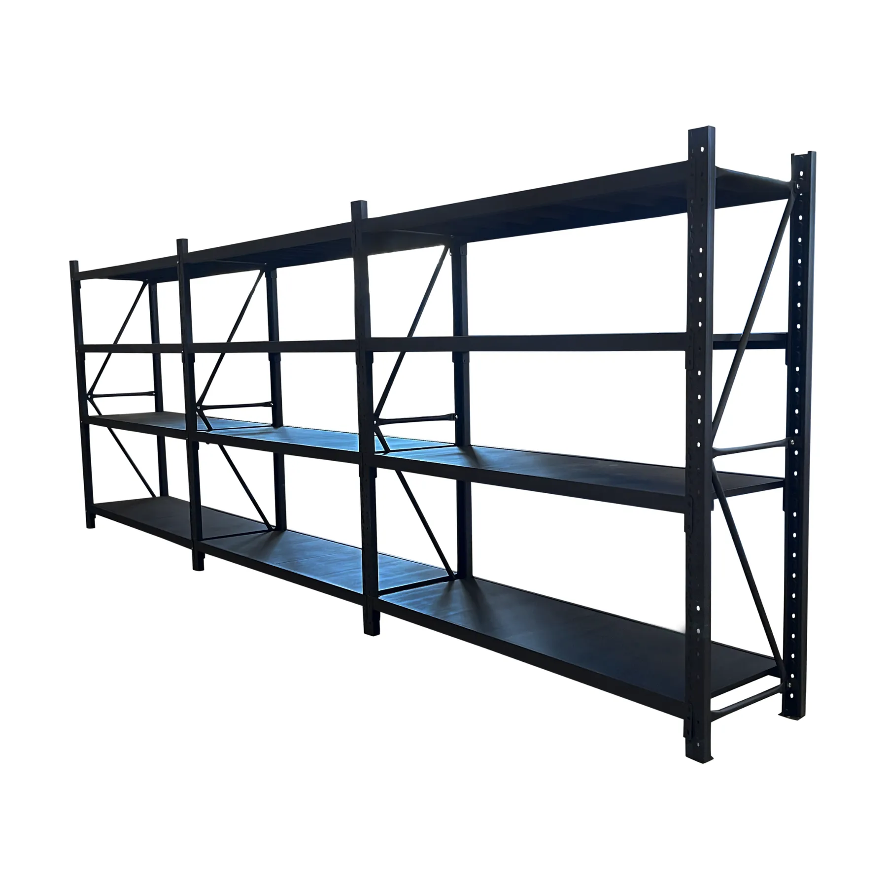3 Bay Longspan Shelving 2000H x 6000W x 600D Black view 1